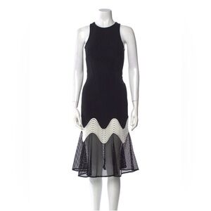 Jonathan Simkhai Black and White Midi Dress w Crochet Detail size 0